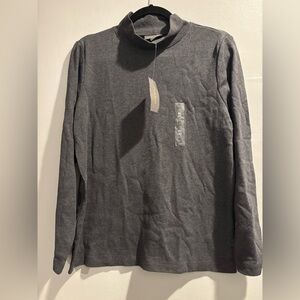 NWT Style & Co Gray Mock Neck Long Sleeve Top – Size XL | OEKO-TEX Certified